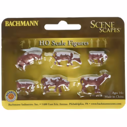 Bachmann Trains - FIGURES - COWS - BROWN & WHITE (6pcs/pk) - HO Scale