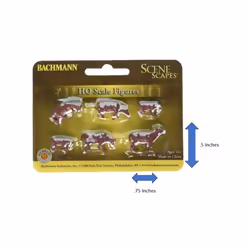 Bachmann Trains - FIGURES - COWS - BROWN & WHITE (6pcs/pk) - HO Scale