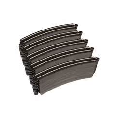 Bachmann Trains  SnapFit EZ TRACK 18    RADIUS CURVED TRACK  BULK 50 pcs  STEEL ALLOY Rail With Black Roadbed  HO Scale