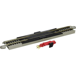 Bachmann Trains - Snap-Fit E-Z Track 9  Straight Terminal Rerailer w/Wire (1/card) - Nickel Silver Rail With Gray Roadbed - HO Scale