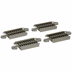 Bachmann Trains - Snap-Fit E-Z TRACK 4.50 STRAIGHT TRACK (4/card) - NICKEL SILVER Rail With Gray Roadbed - HO Scale