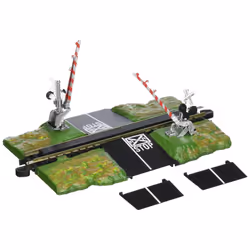 Bachmann Trains - Snap-Fit E-Z TRACK E-Z TRACK CROSSING GATE - NICKEL SILVER Rail With Grey Roadbed - N Scale Small