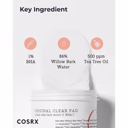 COSRX One Step Original Clear Pad, 70 pads | BHA Toner-soaked | Exfoliating and Cleansing Pad