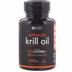 Sports Research, SUPERBA 2 Antarctic Krill Oil with Astaxanthin, 1,000 mg, 30 Softgels