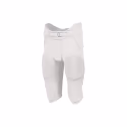Russell F25PFW.WHI.L Youth Integrated 7 Piece Pad Pant, White - Large