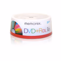Memorex 8.5GB 8X Double Layer DVD+R 25pk Spindle