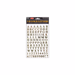 Pioneer 3D Gold Letter Stickers-Uppercase & Lowercase 3DLG