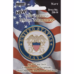 Pioneer Military Self-Adhesive Metal Medallion 2"-Navy 2M-N