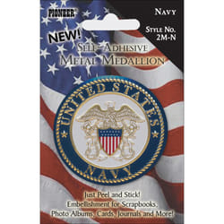 Pioneer Military Self-Adhesive Metal Medallion 2"-Navy 2M-N