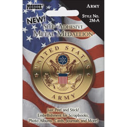 Military Self-Adhesive Metal Medallion 2"-Army