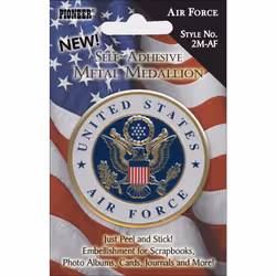 Pioneer Military Self-Adhesive Metal Medallion 2"-Air Force 2M-AF