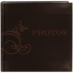 Pioneer Embroidered Scroll Leatherette Photo Album 8"X8" -Brown DA200EMP