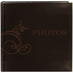 Pioneer Embroidered Scroll Leatherette Photo Album 8"X8" -Brown DA200EMP