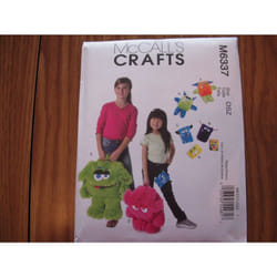McCall's Patterns M6337 Monster Backpack  Cases  Toys  One Size Only