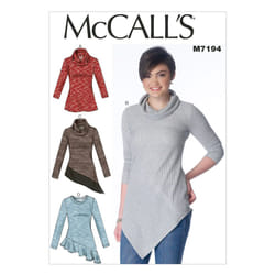 McCall's Patterns M7194 Misses' Tops Sewing Template  ZZ (LRG-XLG-XXL)