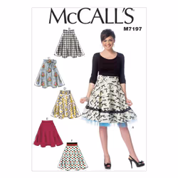 McCalls Patterns M7197 Misses Skirts Sewing Template A5 68101214