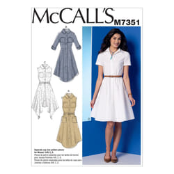 McCalls Patterns M7351 Misses Shirtdresses with Pockets and Belt  Size A5 68101214