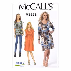 McCall's Patterns M7353 Misses' Raised Elastic-Waist Top and Dresses