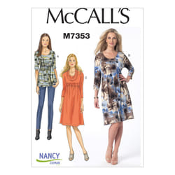 McCall's Patterns M7353 Misses' Raised Elastic-Waist Top and Dresses