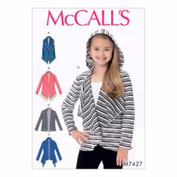 McCalls Patterns Girls Shawl Collar Vest and Cardigans