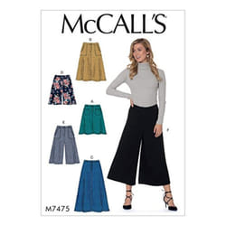 McCall's Patterns Misses' Flared Skirts  Shorts and Culottes 182 x 274