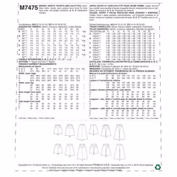 McCall's Patterns Misses' Flared Skirts  Shorts and Culottes 182 x 274