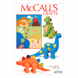 McCall's Patterns Dinosaur Plush Toys and Appliqued Quilt