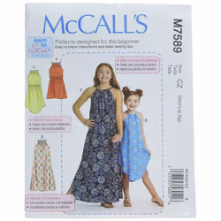 McCall's Patterns Children's/Girls' Gathered Neckline Sleeveless Dress