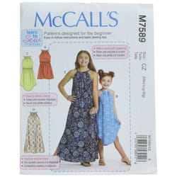 McCall's Patterns Children's/Girls' Gathered Neckline Sleeveless Dress