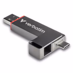Verbatim Dual QuickStick, 128 GB, USB Type-A / USB Type-C, 3.2 Gen 1 (3.1 Gen 1), 510 MB/s, Other, Grey