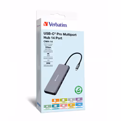 Verbatim CMH-14, USB Type-C, HDMI, RJ-45, USB 2.0, USB 3.2 Gen 1 (3.1 Gen 1) Type-A, USB 3.2 Gen 1 (3.1 Gen 1) Type-C, USB... ...