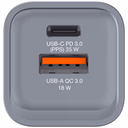 Verbatim GNC-35 GaN Charger 35W with 1 x USB-C PD 35W / 1 x USB-A QC 3.0 (EU/UK/US)