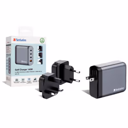 Verbatim GNC-140 GaN Charger 140W with 2 x USB-C PD 140W / 1 x USB-C PD 20W / 1 x USB-A QC 3.0 (EU/UK/US) - Additional view 5