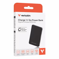 Verbatim Charge 'n' Go Essentials Magnetic Wireless Power Bank 5000 mAh Black - Additional view 3