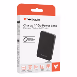 Verbatim Charge 'n' Go Essentials Magnetic Wireless Power Bank 10000 mAh Black - Additional view 3