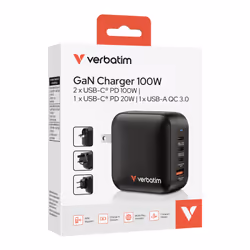 Verbatim Mini GaN Charger 100W 4 Port US plug with EU and UK adaptors - Additional view 8