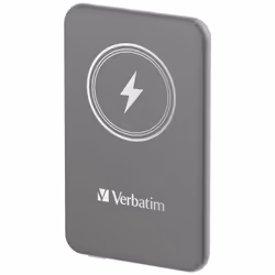 Verbatim Charge 'n' Go Magnetic Wireless Power Bank 5000mAh Grey, 5000 mAh, Lithium Polymer (LiPo), Quick Charge 3.0, Wireles ...
