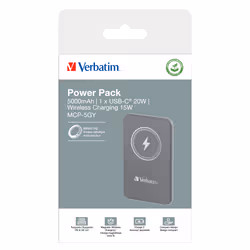 Verbatim Charge 'n' Go Magnetic Wireless Power Bank 5000mAh Grey - Additional view 4