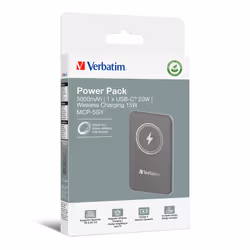 Verbatim Charge 'n' Go Magnetic Wireless Power Bank 5000mAh Grey - Additional view 5
