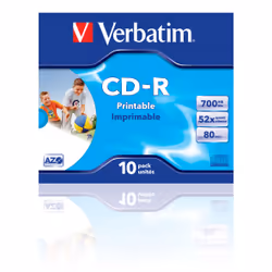 Verbatim CD-R AZO Wide Inkjet Printable 700 MB 52x 10 pc(s)