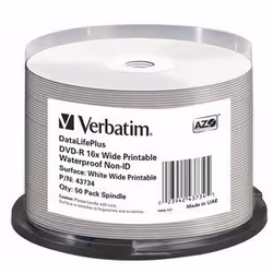 Verbatim DataLifePlus, DVD-R, Printable, Spindle, 50 pc(s), 4.7 GB