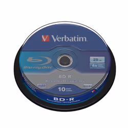 Verbatim BD-R SL 25GB 6 x 10 Pack Spindle, 25 GB, BD-R, Spindle, 10 pc(s)