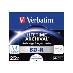 Verbatim 43823 25GB 4X M-Disc BD-R - 5 Pack Jewel Case