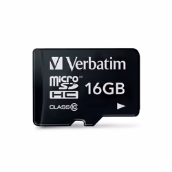 Verbatim Premium, 16 GB, MicroSDHC, Class 10, 10 MB/s, 10 MB/s, Black