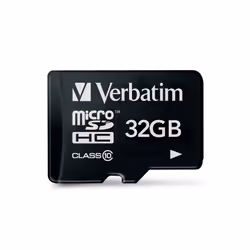 Verbatim Premium, 32 GB, MicroSDHC, Class 10, 10 MB/s, 10 MB/s, Black