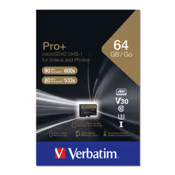 Verbatim Pro+ 64 GB MicroSDHC MLC Class 10