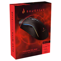 SureFire Hawk Claw, Right-hand, Optical, USB Type-A, 6400 DPI, 6000 fps, Black