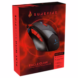 SureFire Eagle Claw Gaming Mouse, Right-hand, Optical, USB Type-A, 3200 DPI, 6000 fps, Black