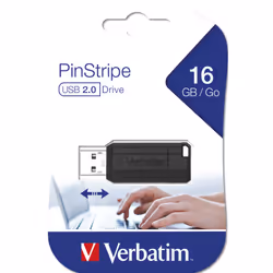 Verbatim PinStripe - USB Drive 16 GB - Black - Additional view 5