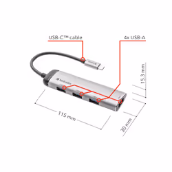 Verbatim USB-C Multiport Hub Four port USB 3.2 Gen 1 - Additional view 5
